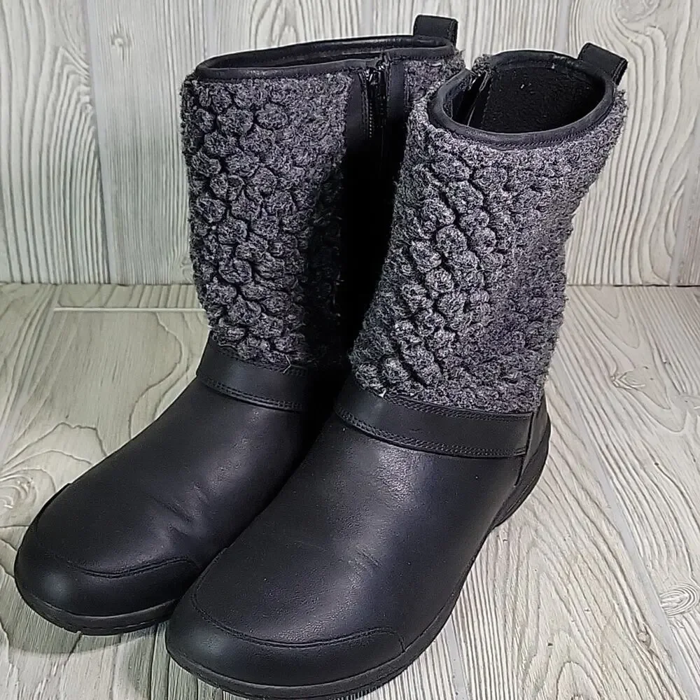 Merrell Encore Kassie Black Grey Wool Winter Boots Womens Size 9.5
